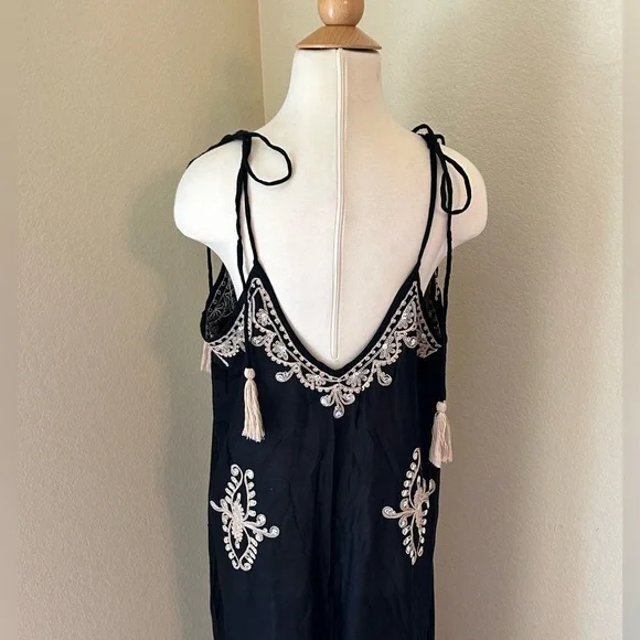 Black and Gold Embellished Jumpsuit - Picture 2 of 16